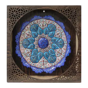 بشقاب میناکاری مدل اسلیمی کد 238