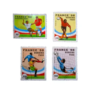 تمبر یادگاری طرح ورزشی مدل فوتبال کد var-906 مجموعه 4 عددی