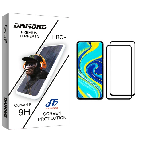 محافظ صفحه نمایش جی اف مدل Diamond glass مناسب برای گوشی موبایل شیائومی Redmi Note 9S بسته دو عددی