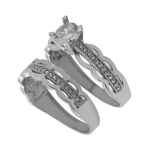 انگشتر نقره زنانه مدل sl-0908070 مجموعه 2 عددی