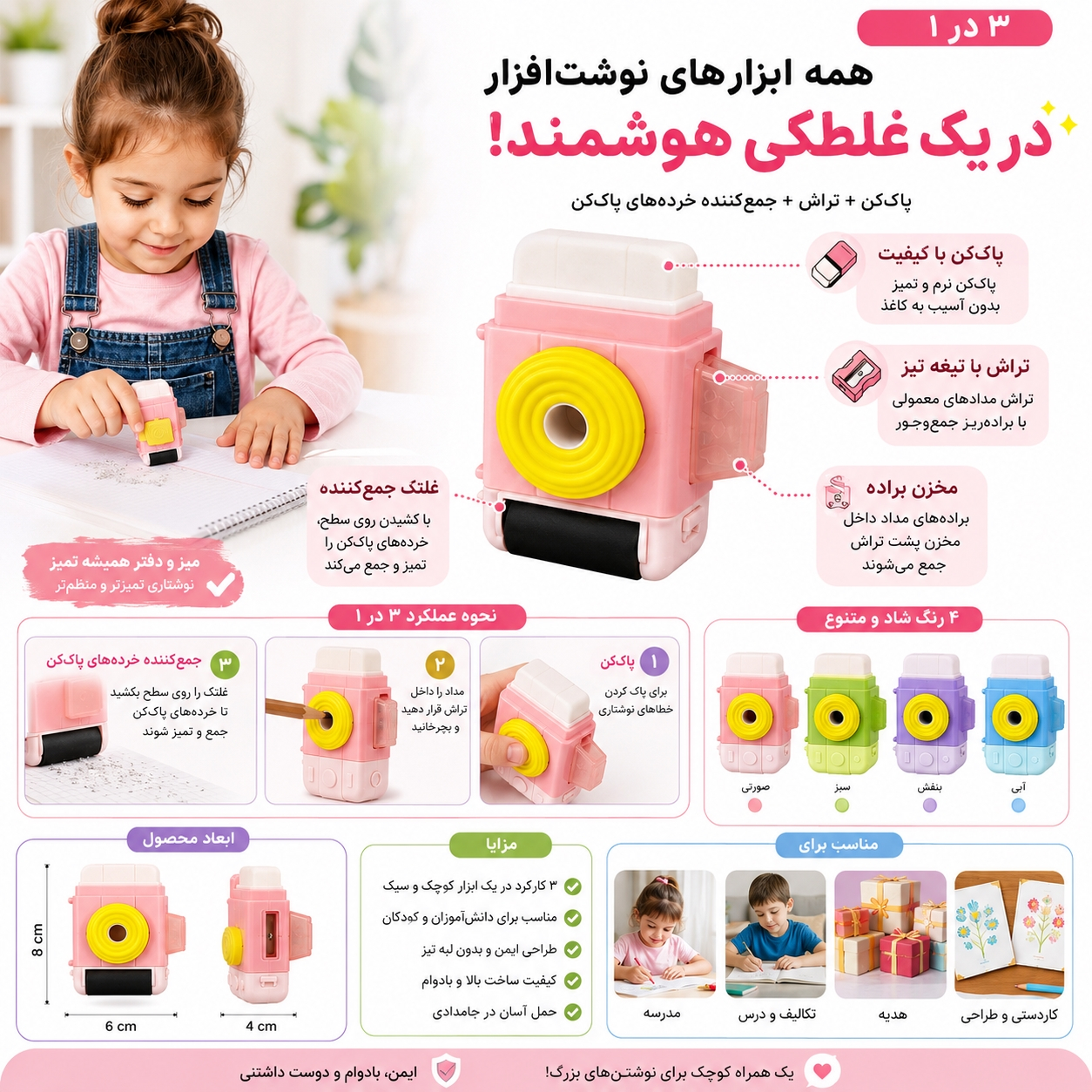 تراش طرح دوربین مدل مخزن‌دار 3 کاره