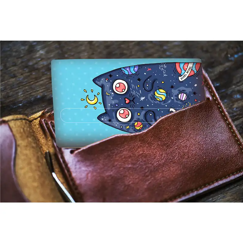 استیکر کارت پیکسل میکسل مدل گربه فانتزی آبی کد A50