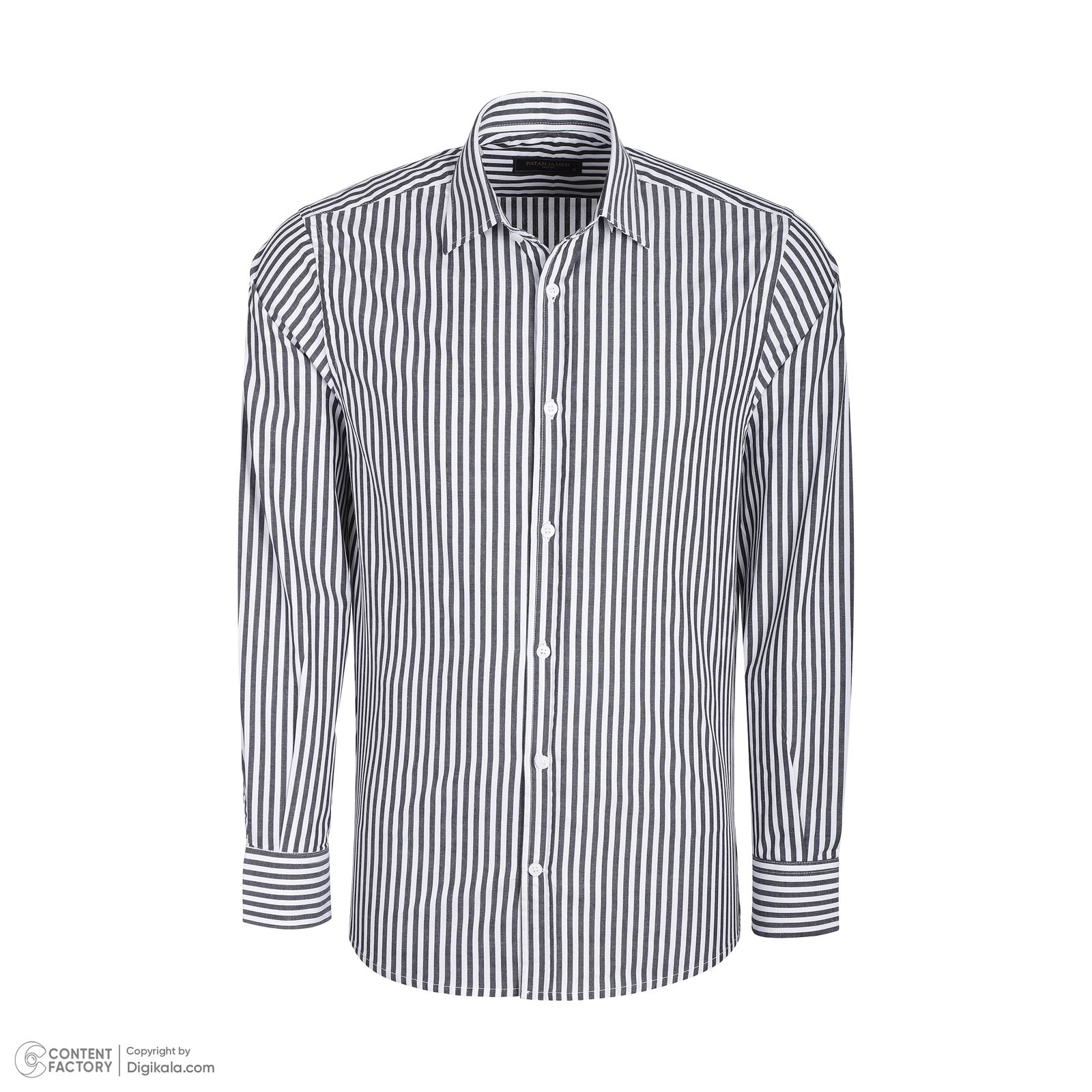 پیراهن آستین بلند مردانه پاتن جامه مدل کلاسیک 102721030205850 طرح راه راه - - 2