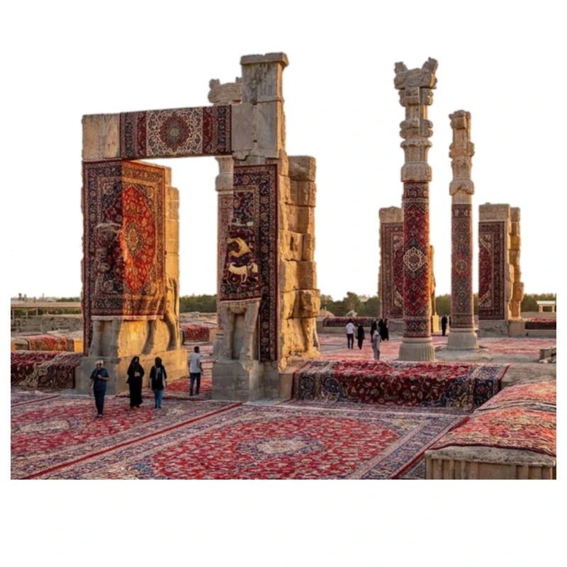 استیکر پارچه و لباس پاد آفرین مدل فرش ایرانی تخت جمشید شیراز کد 3712