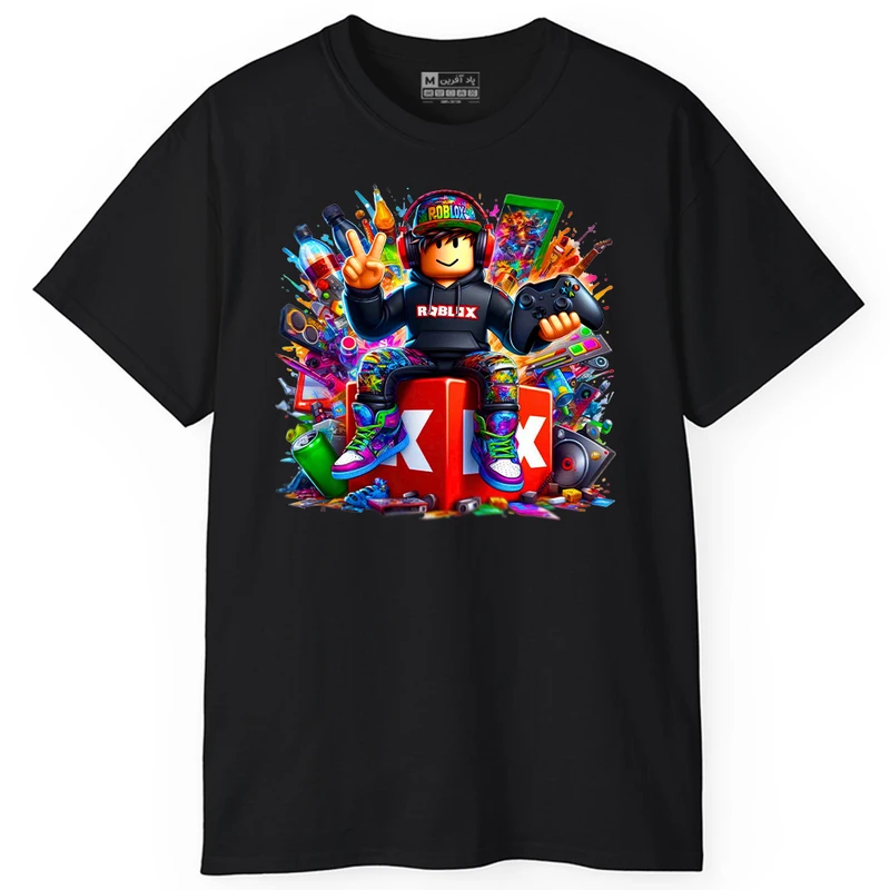 تی‌شرت آستین کوتاه مردانه پاد آفرین مدل گیم کد PT739