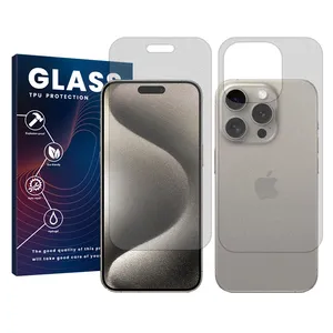 Glass Resistant model Matte screen protector suitable for Apple iPhone 15 Pro Max mobile phone along with the back protector