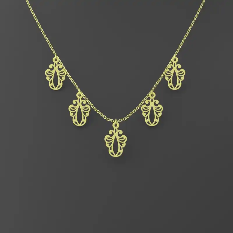 گردنبند طلا 18 عیار زنانه مدوپد مدل اسلیمی کد RNA15258