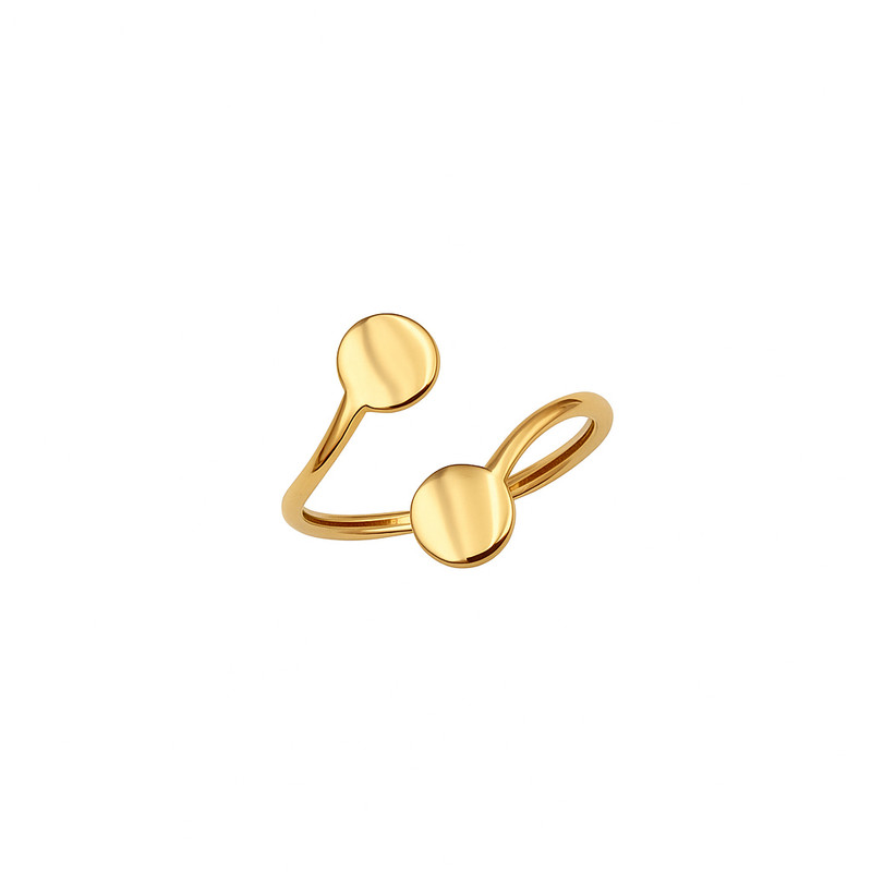 انگشتر طلا 18 عیار زنانه زرلاین مدل مینیمال بنگل دایره کد R-200102 سایز 60