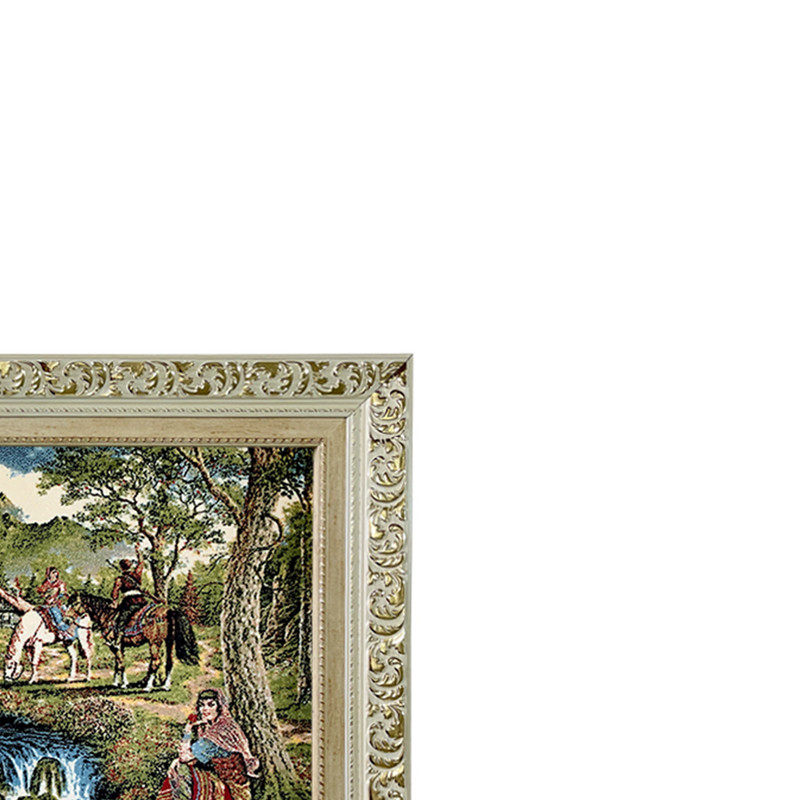 تابلو فرش ماشینی مدل دستبافت طرح روستا کد 7626