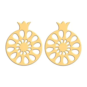 گوشواره طلا 18 عیار زنانه فرشته مدل انار WEL-000109