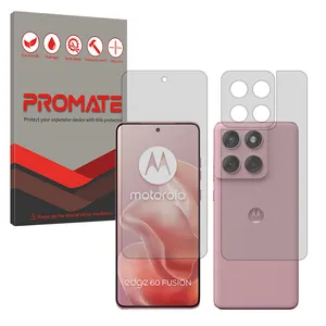 Promate Hydrogel model Matte Screen Protector for Motorola Edge 60 Fusion mobile phone along with the back protector