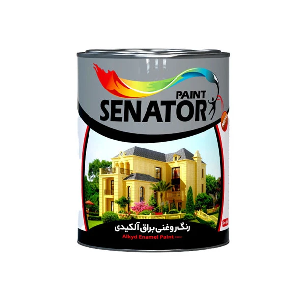 رنگ روغنی سفید براق سناتور کد 9016 وزن 4 کیلو گرم مناسب برای همه ی سطوح