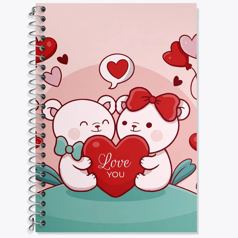 دفتر زبان 50 برگ خندالو مدل دو خط طرح عاشقانه کد 27127