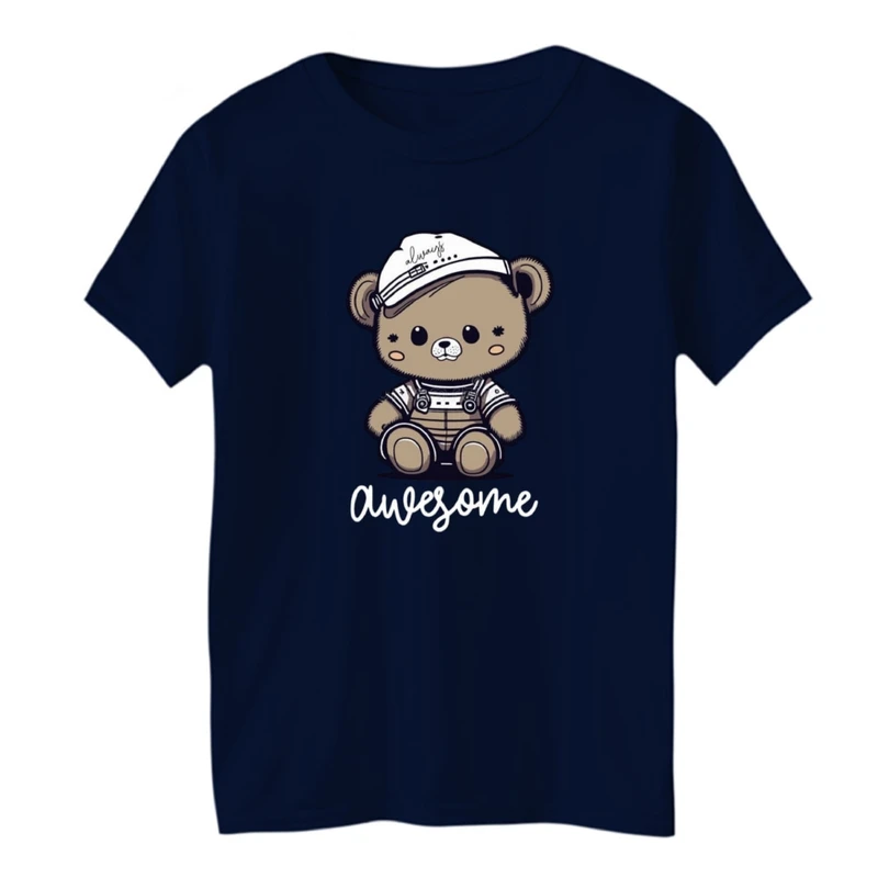 تی شرت آستین کوتاه بچگانه مدل خرس و کلاه
