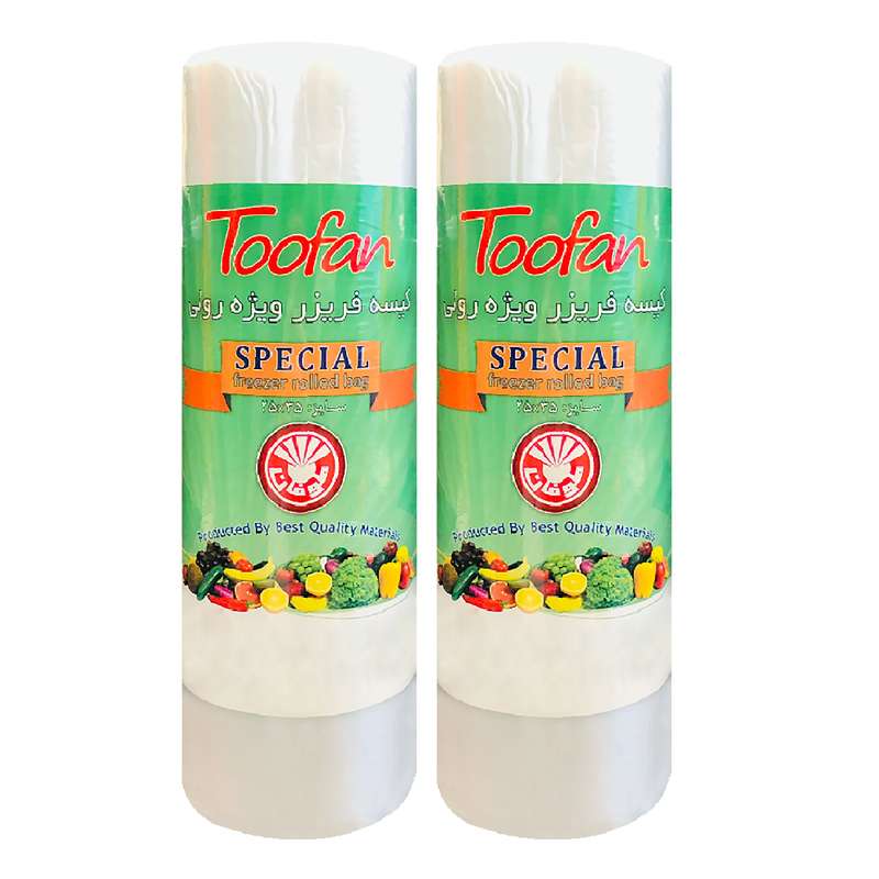 کیسه فریزر طوفان مدل رولی کدx-329 بسته 2 عددی وزن 1000 گرم