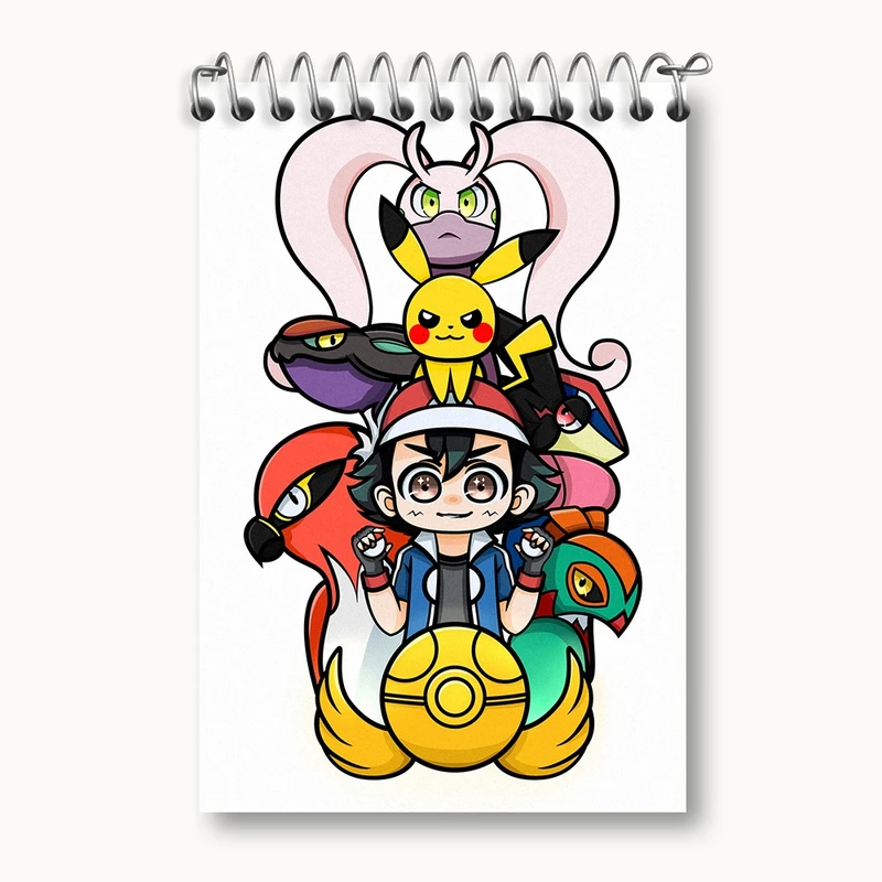 دفتر یادداشت 50 برگ خندالو مدل انیمه پوکمون (Pokemon) کد F2233
