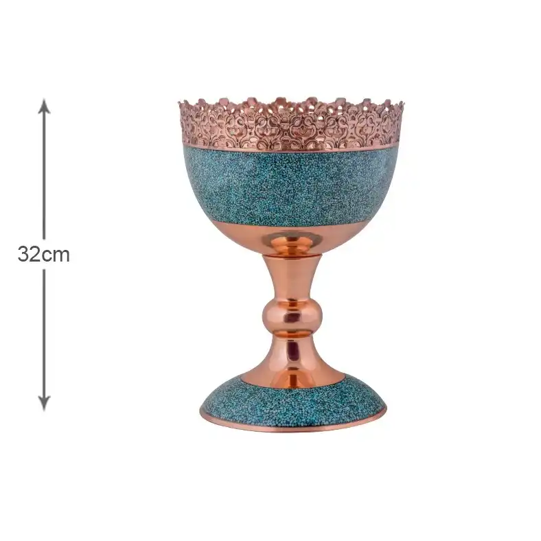 ست 3 تکه آجیل خوری و سنبلدان فیروزه کوبی مدل F069 کد F067