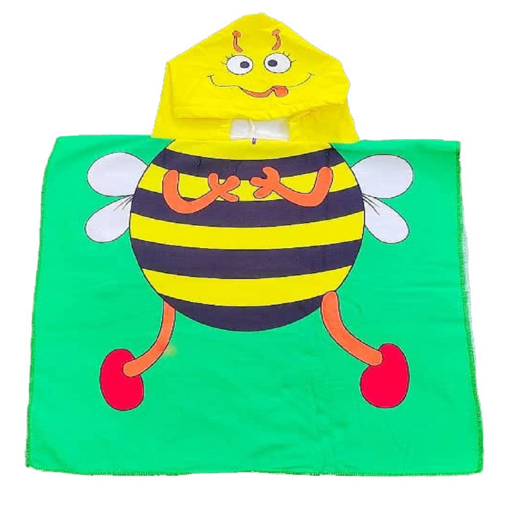 تن پوش حوله کودک طرح زنبور عسل سایز 60x60 سانتی متر