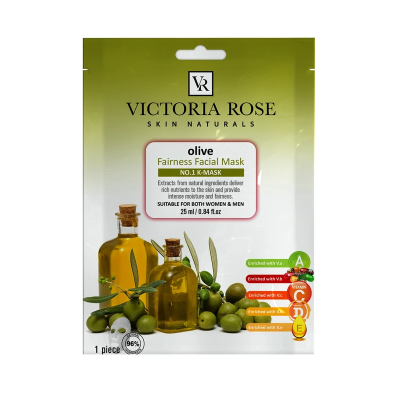 ماسک صورت ویکتوریا رز مدل Olive حجم 25 میلی لیتر بسته 10 عددی