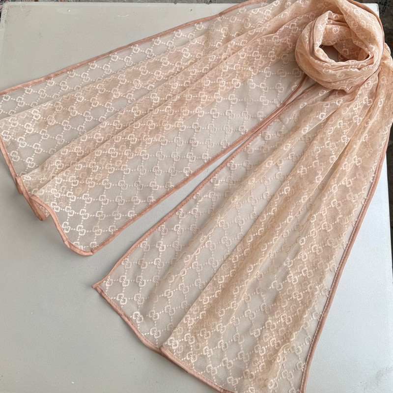 شال زنانه مدل توری گیپور زنجیری مجلسی دور نوار دوزی