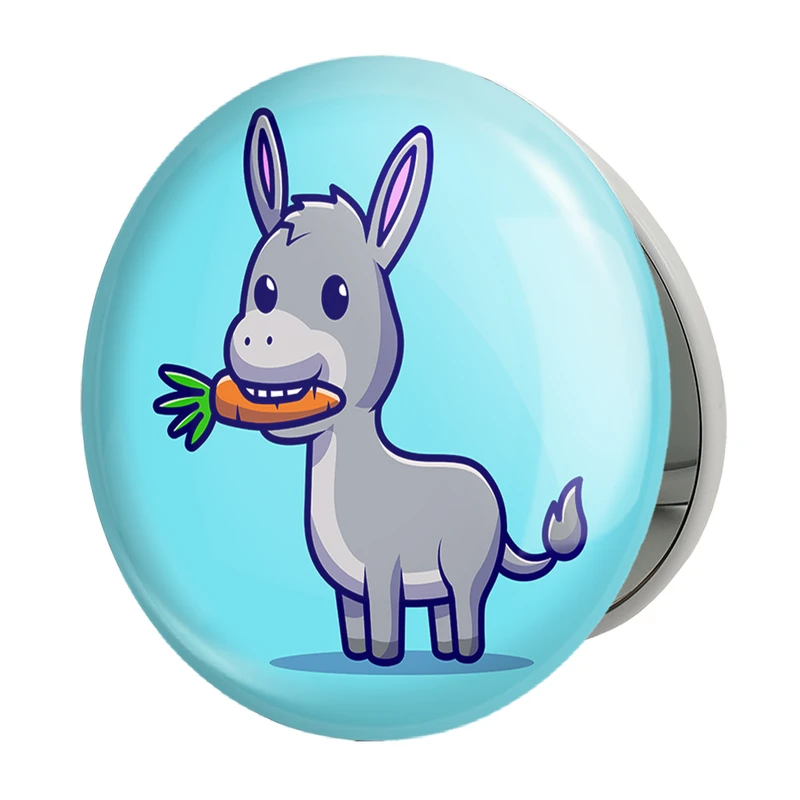 آینه جیبی خندالو طرح حیوانات بامزه خر الاغ مدل تاشو کد 29710