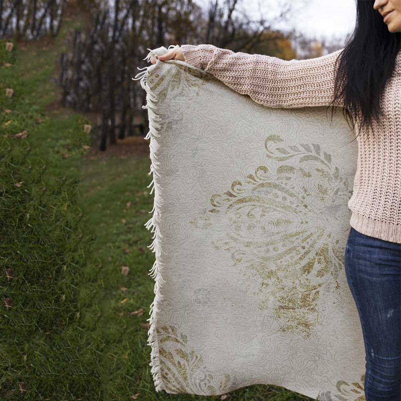 شال مبل طرح وینتیج کد vin2sh1003 سایز 100x180 سانتی متر