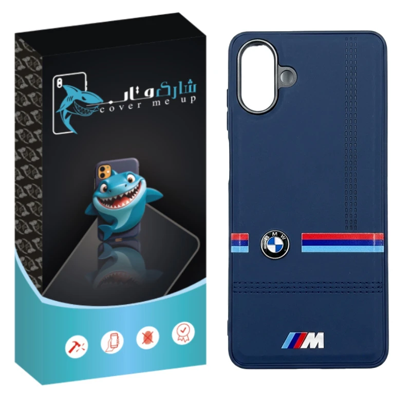 کاور شارک قاب مدل چرمی طرح BMW مناسب برای گوشی موبایل سامسونگ Galaxy A07