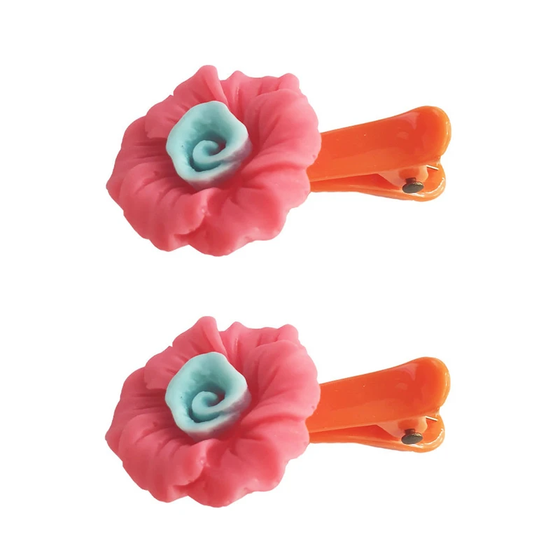 گیره مو زنانه مدل گل نسترن کد 123 بسته 2 عددی