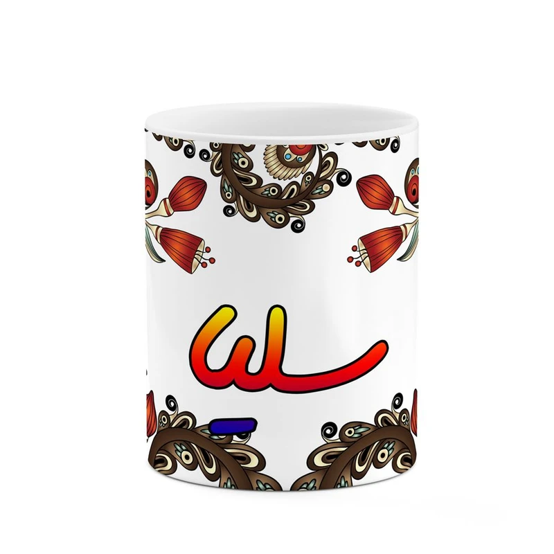ماگ کاکتی مدل اسم سلیا طرح سنتی گل و بته کد mgh45633