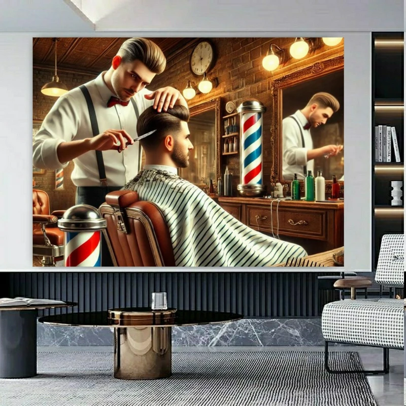 پوستر طرح ارایشگاه مردانه مدل اصلاح دقیق کد BK24897