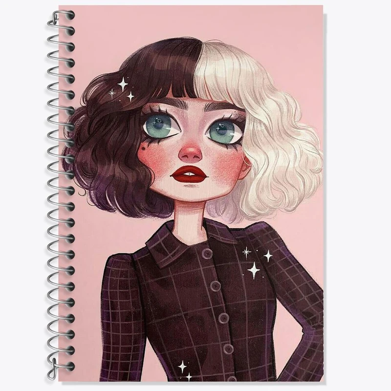 دفتر لغت 50 برگ خندالو مدل کروئلا Cruella کد 10754