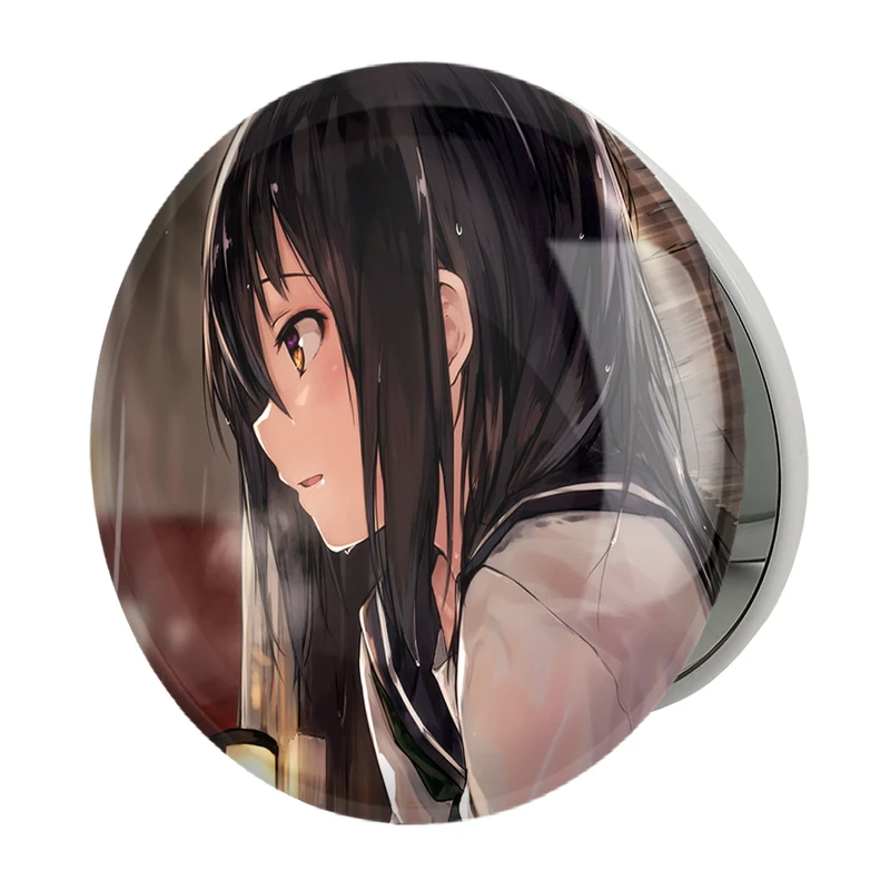 آینه جیبی خندالو طرح دختر انیمه ای مدل تاشو کد 18098 