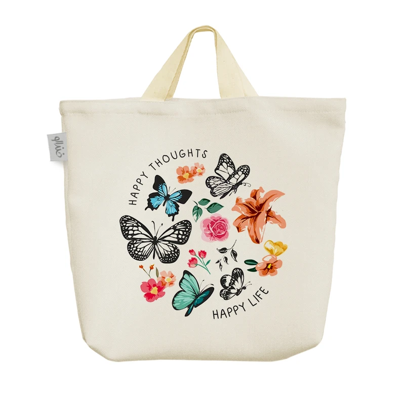 ساک خرید خندالو مدل پروانه و گل کد H296