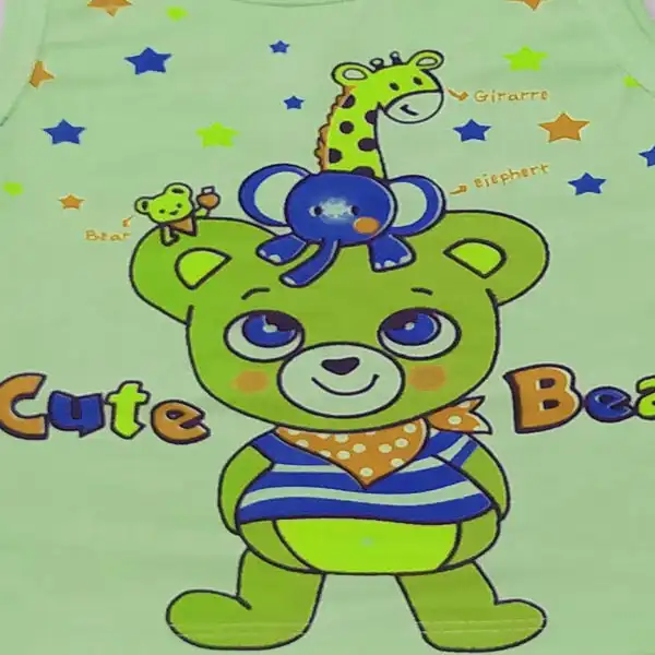 ست تاپ و شلوارک بچگانه طرح خرس و زرافه کد G10