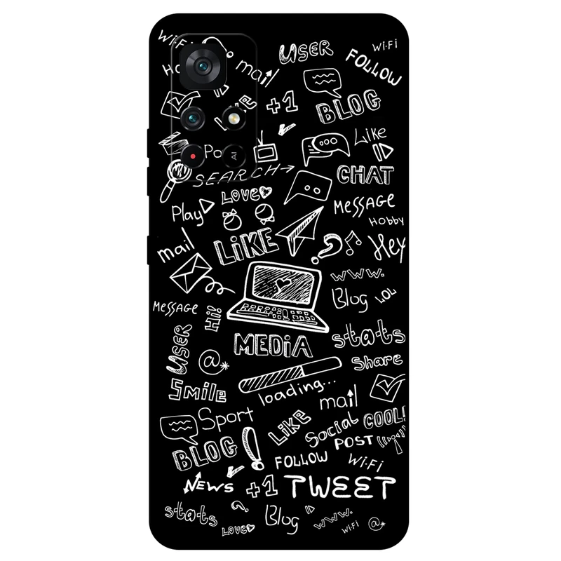 کاور مگافون طرح رسانه های اجتماعی مدل 1898 مناسب برای گوشی موبایل شیائومی Poco M4 Pro 5G