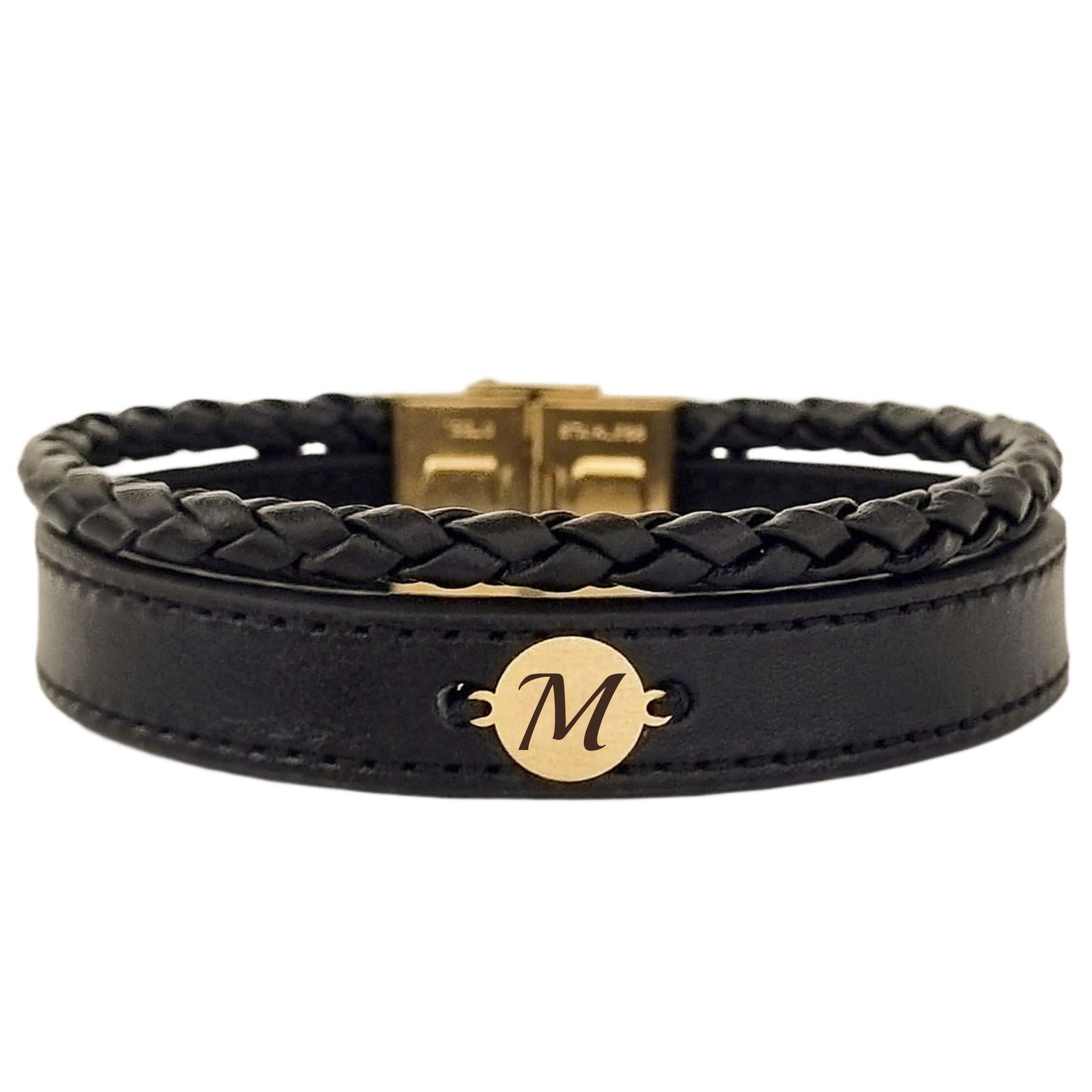 دستبند طلا 18 عیار مردانه لیردا مدل حرف M 829 -  - 1