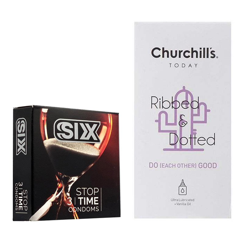 کاندوم چرچیلز مدل Do Each Other Good بسته 12 عددی به همراه کاندوم سیکس مدل کلاسیک تاخیری بسته 3 عددی 