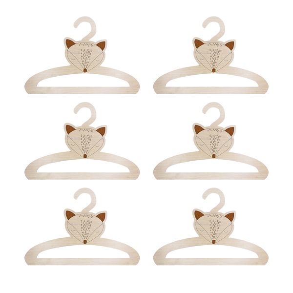 چوب لباسی نوزادی مدل روباه کد C01 مجموعه 6 عددی