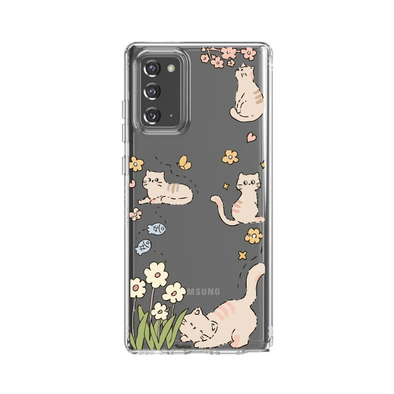 کاور مدل Cat & Flower مناسب برای گوشی موبایل سامسونگ Galaxy Note 20