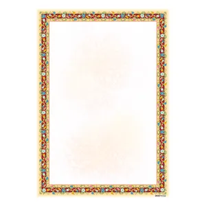 کاغذ تذهیب A5 خانه تذهیب طرح رز و ابر و باد کد 0693 بسته 20 عددی