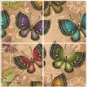 تایل سقفی آسمان مجازی طرح پروانه کد ST 6210-4 سایز 60x60 سانتی متر مجموعه 4 عددی
