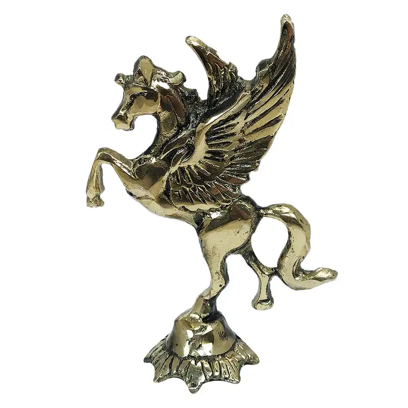 دکوری برنجی مدل اسب شاخ دار یک طرفه مجموعه 2 عددی