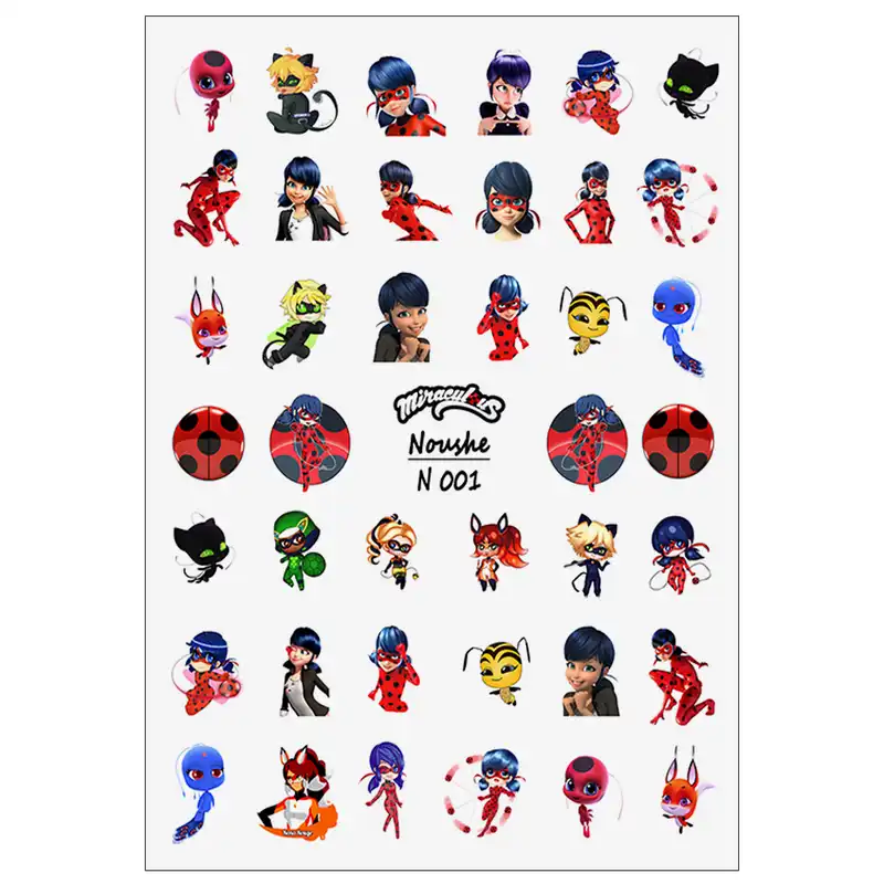 برچسب لنز ناخن مدل کارتونی کد N01-04-05-07-30-39 مجموعه 6 عددی