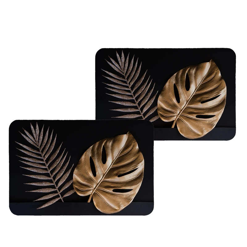 زیربشقابی طرح برگ کد 8936 بسته 2 عددی 