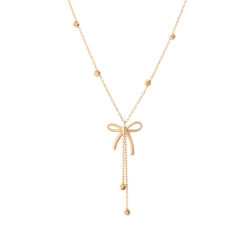 گردنبند طلا 18 عیار زنانه با طرح حلقهای (فلامینگو) گالری شیدا مجد مدل البرنارد و پاپیون