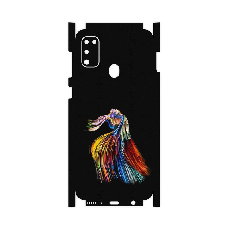 برچسب پوششی ماهوت مدل Rainbow Hair Digital Art-FullSkin مناسب برای گوشی موبایل سامسونگ Galaxy M30s
