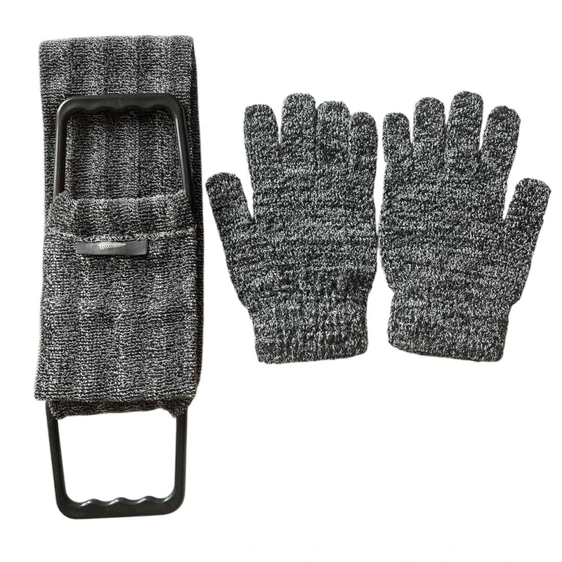 لیف ماساژ کارامل مدل CARBONIZED BAMBOO GLOVE مجموعه 3 عددی