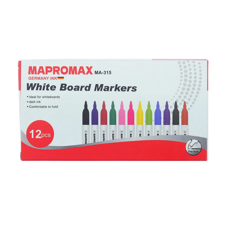 ماژیک وایت برد مپرومکس کد 91025 بسته 12 عددی