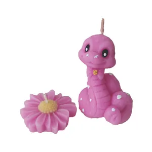 شمع دست ساز مدل مار و گل مجموعه دو عددی