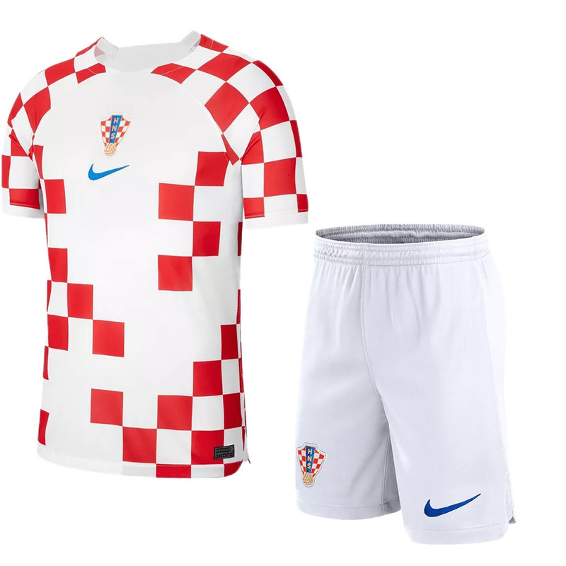 ست تی شرت و شلوارک ورزشی مردانه مدل کرواسی Home WC2022